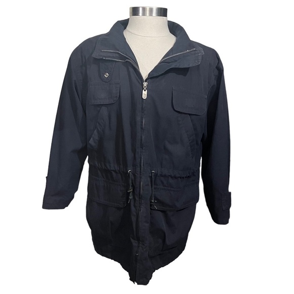 Vintage Mulberry Street Men Black Full Zip Tactical Jacket Sz M Fishing Riding - Picture 1 of 9